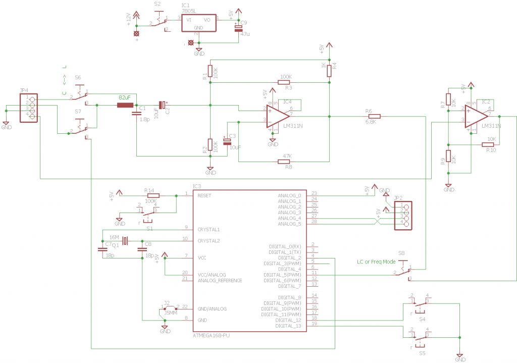 Arduino based LCF Meter Schematich